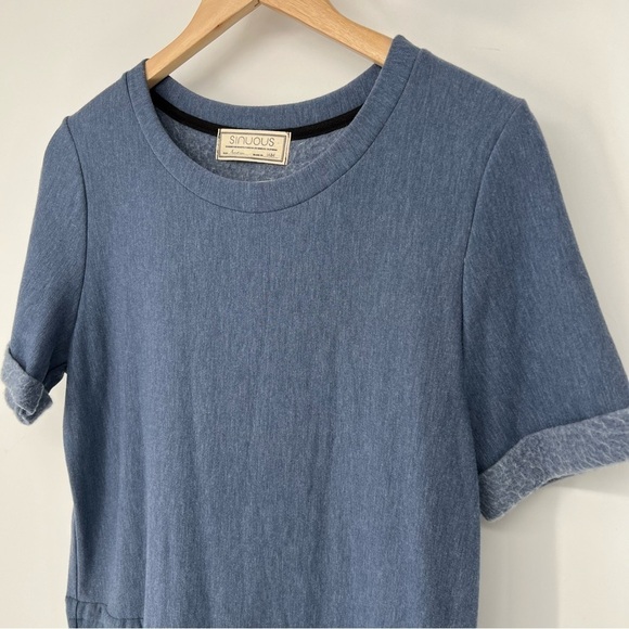 Sinuous Blue Tie‎ Waist Tshirt Dress - Picture 2 of 10